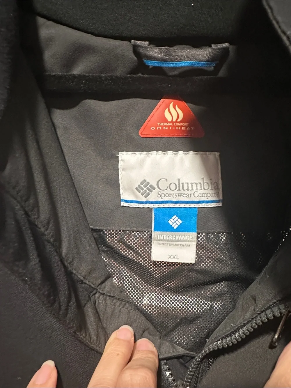Columbia Black Jacket with Blue Accents